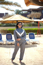 STRIPED Grey Burkini - Bold & Lively Modest Swimwear | ETBurkini