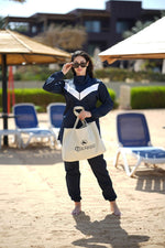 STRIPED Navy Blue Burkini - Bold & Lively Modest Swimwear | ETBurkini